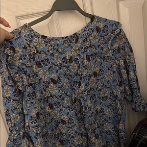 Floral Blue Blouse
